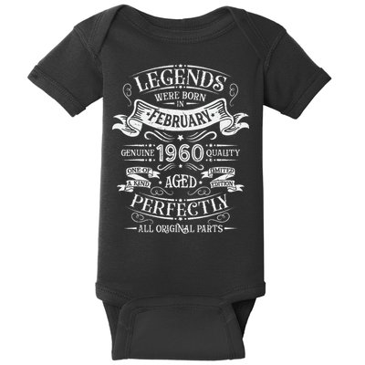 Legends Were Born In February 1960 Birthday Gift Baby Bodysuit