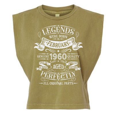 Legends Were Born In February 1960 Birthday Gift Garment-Dyed Women's Muscle Tee