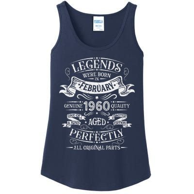 Legends Were Born In February 1960 Birthday Gift Ladies Essential Tank