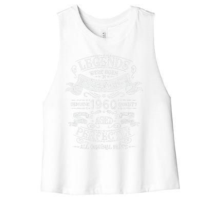 Legends Were Born In February 1960 Birthday Gift Women's Racerback Cropped Tank