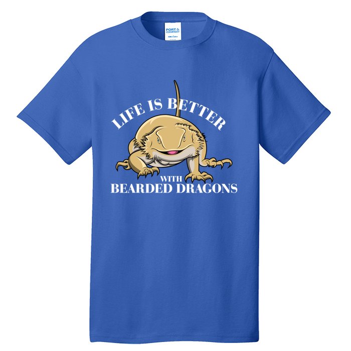 Life With Bearded Dragons Reptiles Lizard Gift Tall T-Shirt