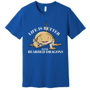 Life With Bearded Dragons Reptiles Lizard Gift Premium T-Shirt