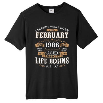 Legends Were Born In February 1986 37th Birthday Tall Fusion ChromaSoft Performance T-Shirt