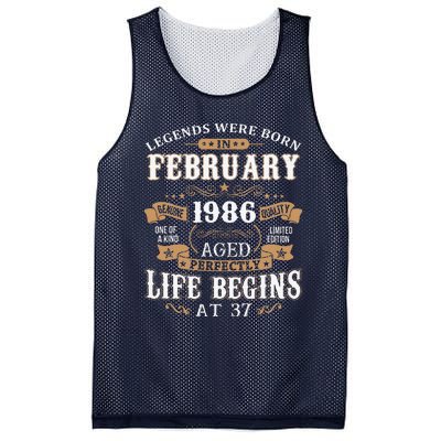 Legends Were Born In February 1986 37th Birthday Mesh Reversible Basketball Jersey Tank