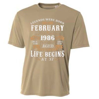 Legends Were Born In February 1986 37th Birthday Cooling Performance Crew T-Shirt