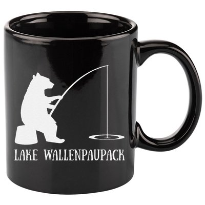 Lake Wallenpaupack Bear Fishing Pennsylvania Gift 11oz C Handle Ceramic Mug
