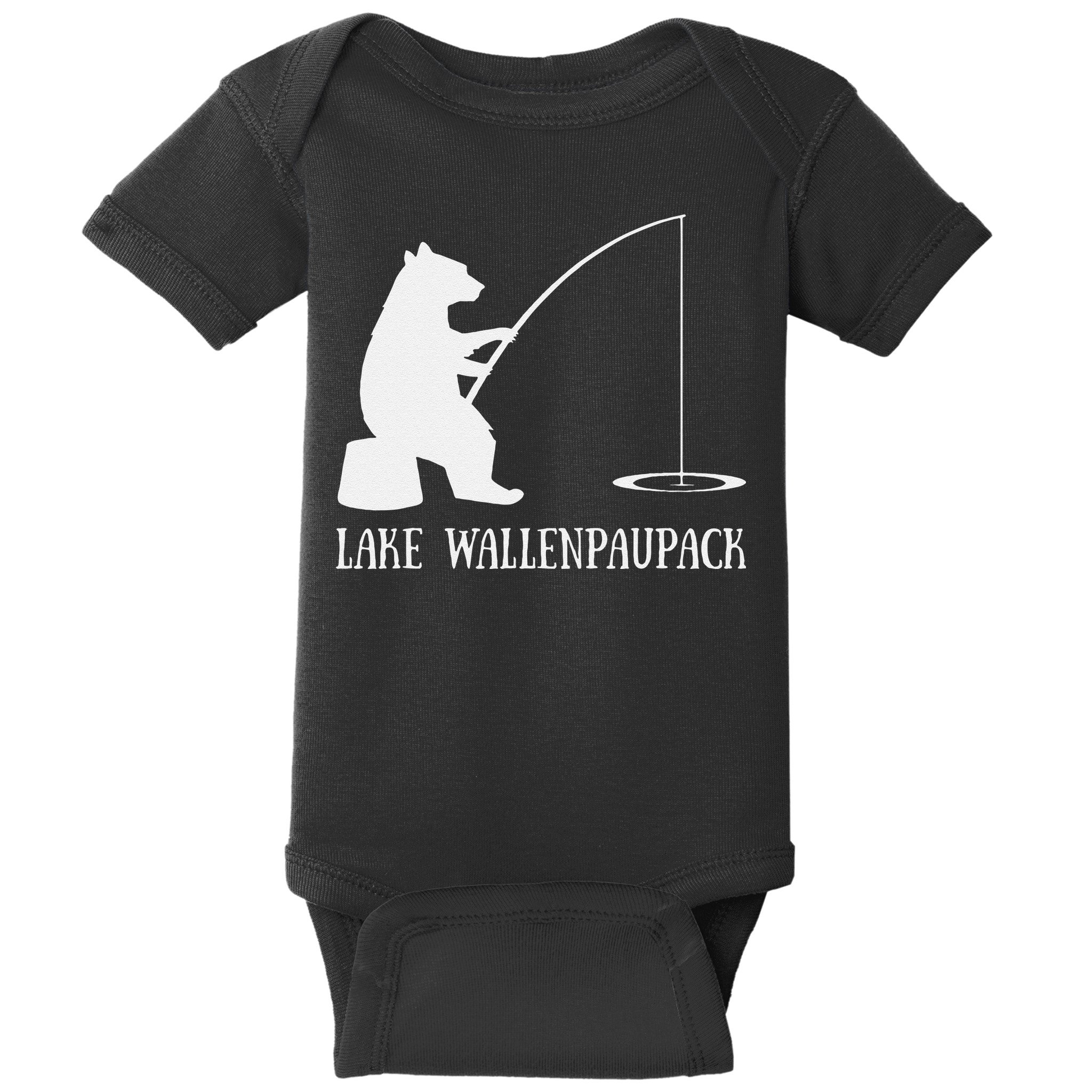 Lake Wallenpaupack Bear Fishing Pennsylvania Gift Baby Bodysuit