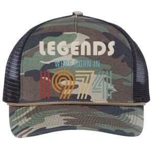 Legends Were Born In 1974 50th Birthday Retro Rope Trucker Hat Cap