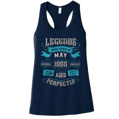 Legends Were Born In May 1966 Birthday Women's Racerback Tank