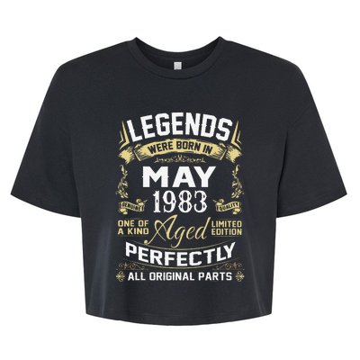 Legends Were Born In May 1983 40 Year Old Birthday Gifts Bella+Canvas Jersey Crop Tee