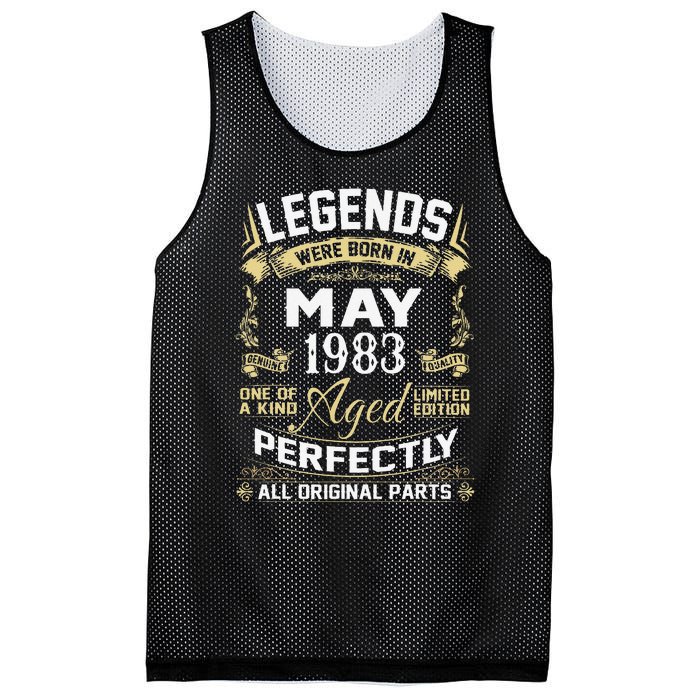 Legends Were Born In May 1983 40 Year Old Birthday Gifts Mesh Reversible Basketball Jersey Tank