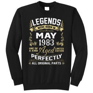 Legends Were Born In May 1983 40 Year Old Birthday Gifts Tall Sweatshirt