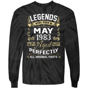 Legends Were Born In May 1983 40 Year Old Birthday Gifts Tie-Dye Long Sleeve Shirt