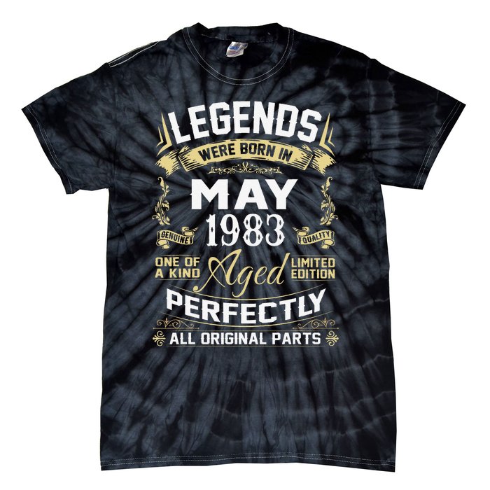 Legends Were Born In May 1983 40 Year Old Birthday Gifts Tie-Dye T-Shirt