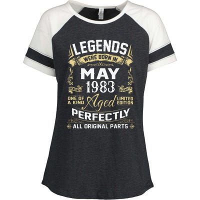 Legends Were Born In May 1983 40 Year Old Birthday Gifts Enza Ladies Jersey Colorblock Tee