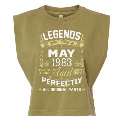 Legends Were Born In May 1983 40 Year Old Birthday Gifts Garment-Dyed Women's Muscle Tee