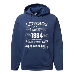 Legends Were Born In 1984 Performance Fleece Hoodie