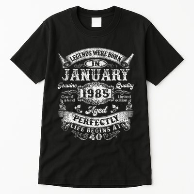 Legends Were Born In January 1985 Vintage 40th Birthday Tall T-Shirt