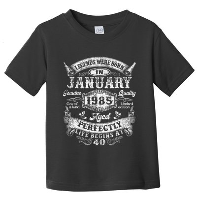 Legends Were Born In January 1985 Vintage 40th Birthday Toddler T-Shirt