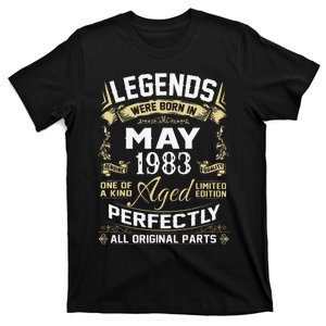 Legends Were Born In May 1983 40 Year Old Birthday Gifts T-Shirt