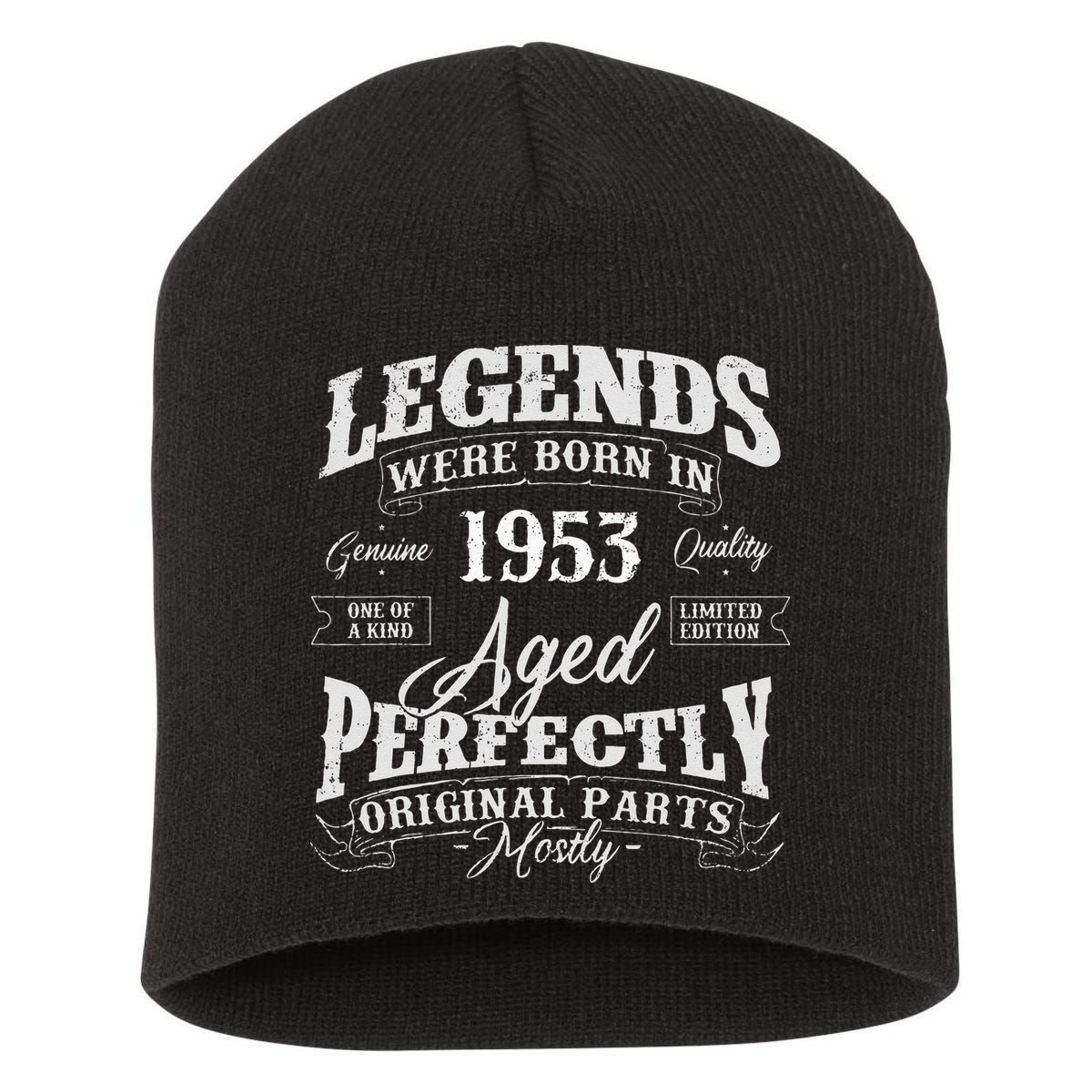 Legends Were Born In 1953 Year Of Birth Birthday Short Acrylic Beanie