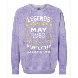 Legends Were Born In May 1983 40 Year Old Birthday Gifts Colorblast Crewneck Sweatshirt