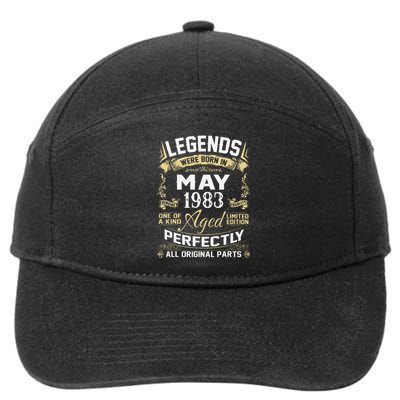 Legends Were Born In May 1983 40 Year Old Birthday Gifts 7-Panel Snapback Hat