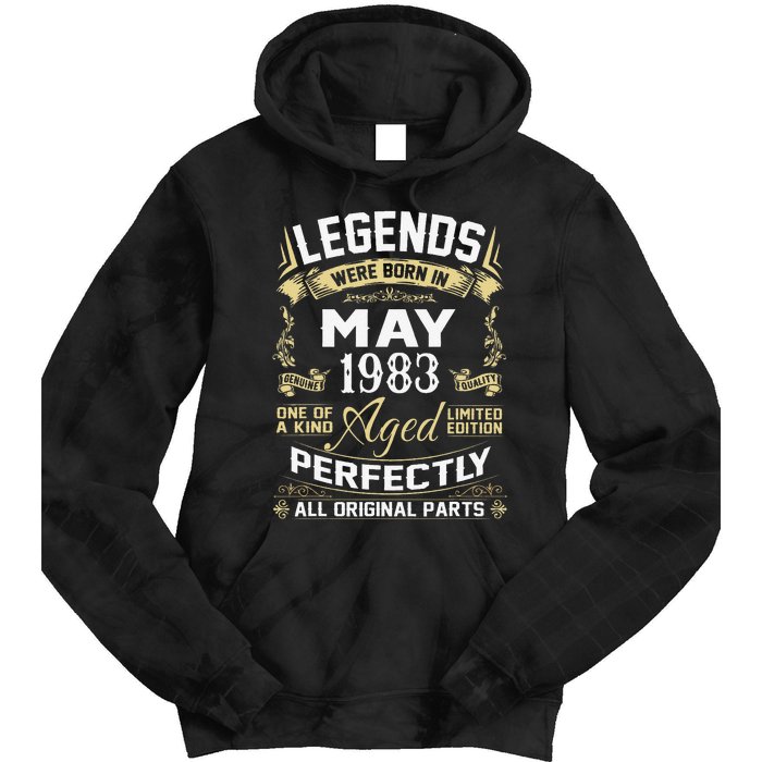 Legends Were Born In May 1983 40 Year Old Birthday Gifts Tie Dye Hoodie