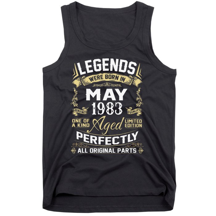 Legends Were Born In May 1983 40 Year Old Birthday Gifts Tank Top