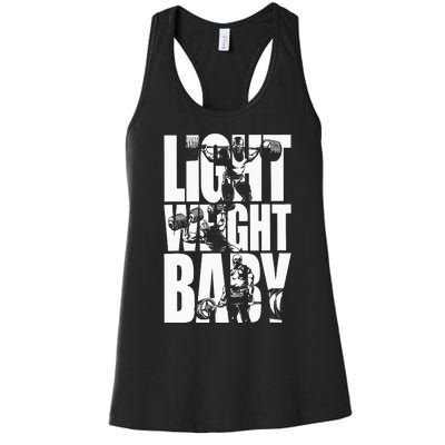 Light Weight Baby Ronnie Coleman Squat Bench Deadlift Gym Women's Racerback Tank