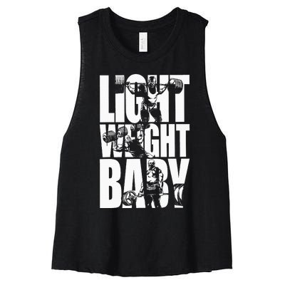 Light Weight Baby Ronnie Coleman Squat Bench Deadlift Gym Women's Racerback Cropped Tank