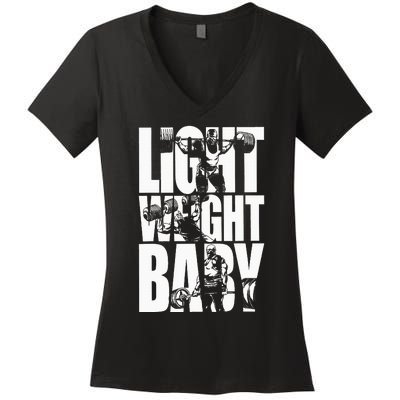 Light Weight Baby Ronnie Coleman Squat Bench Deadlift Gym Women's V-Neck T-Shirt