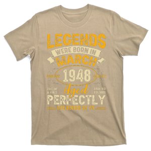 Legends Were Born In March 1948 75th Birthday T-Shirt