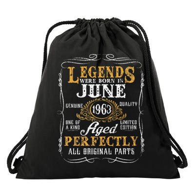 Legends Were Born In June 1963 60 Year Old Drawstring Bag