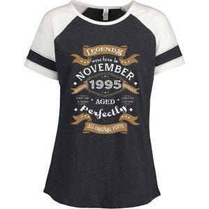 Legends Were Born In November 1995 Birthday Gift Enza Ladies Jersey Colorblock Tee