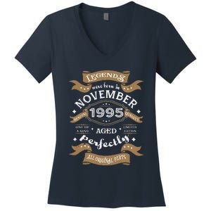 Legends Were Born In November 1995 Birthday Gift Women's V-Neck T-Shirt