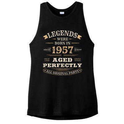 Legends Were Born In 1957 67th Birthday Gift Turning 67 Years Old Ladies PosiCharge Tri-Blend Wicking Tank