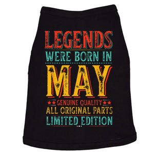 Legends were Born in May Retro Original Parts Birthday Doggie Tank