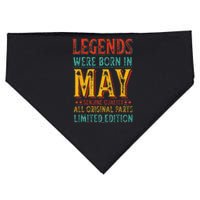 Legends were Born in May Retro Original Parts Birthday USA-Made Doggie Bandana