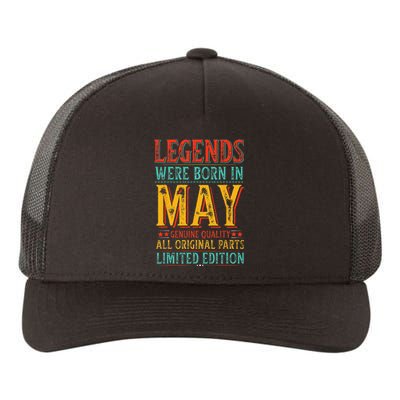 Legends were Born in May Retro Original Parts Birthday Yupoong Adult 5-Panel Trucker Hat