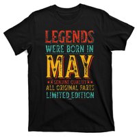 Legends were Born in May Retro Original Parts Birthday T-Shirt