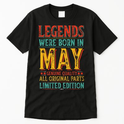 Legends were Born in May Retro Original Parts Birthday Tall T-Shirt