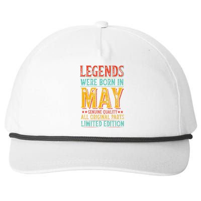 Legends were Born in May Retro Original Parts Birthday Snapback Five-Panel Rope Hat