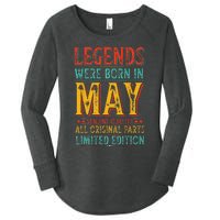 Legends were Born in May Retro Original Parts Birthday Women's Perfect Tri Tunic Long Sleeve Shirt