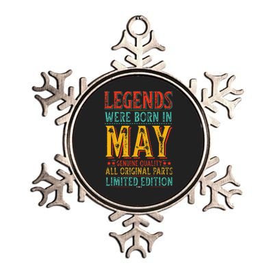 Legends were Born in May Retro Original Parts Birthday Metallic Star Ornament