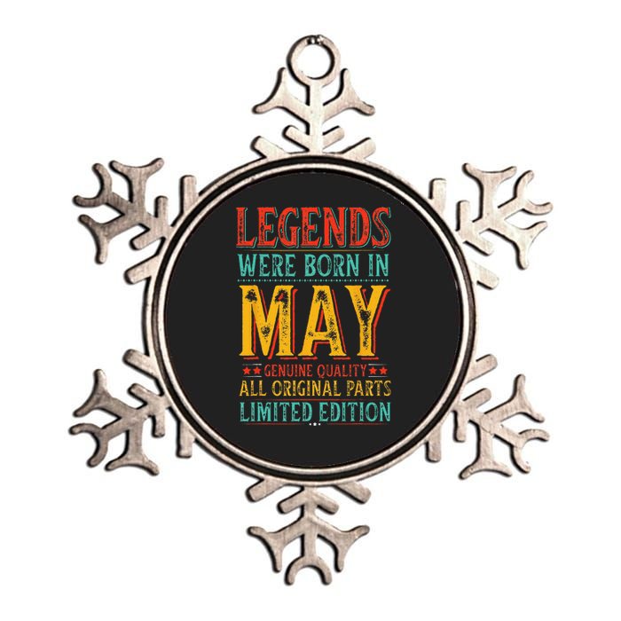 Legends were Born in May Retro Original Parts Birthday Metallic Star Ornament