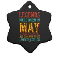 Legends were Born in May Retro Original Parts Birthday Ceramic Star Ornament