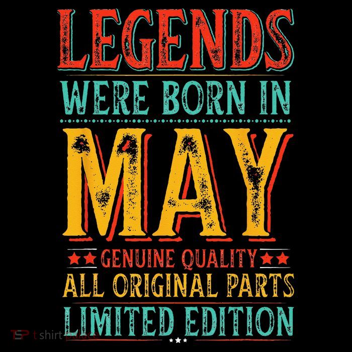 Legends were Born in May Retro Original Parts Birthday Premium T-Shirt