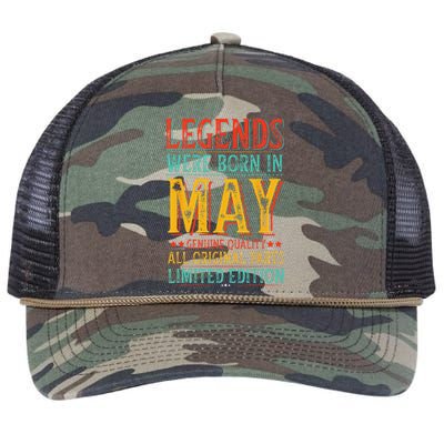 Legends were Born in May Retro Original Parts Birthday Retro Rope Trucker Hat Cap