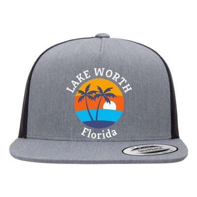 Lake Worth Beach Florida Summer Vacation Souvenir Flat Bill Trucker Hat